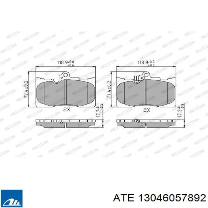 Гальмівні колодки ATE 13046057892 ціна, від 59.71 USD