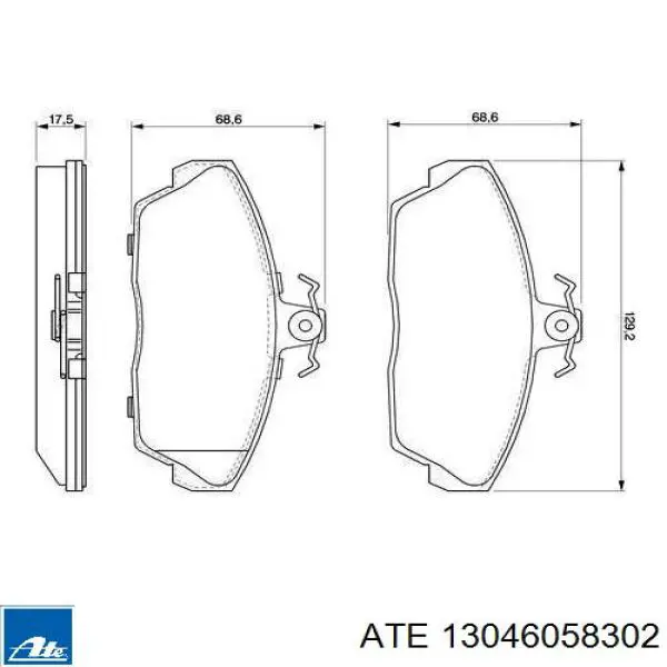 Гальмівні колодки ATE 13046058302 ціна, від 30.15 USD