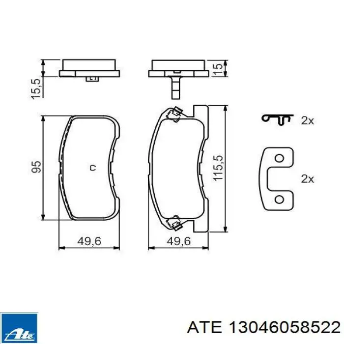 Тормозні колодки ATE 13046058522