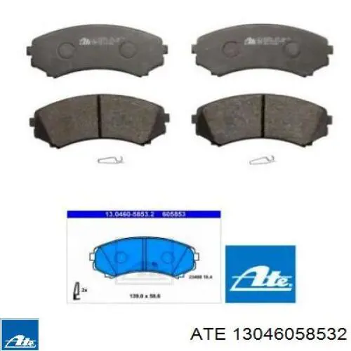 Передні тормозні колодки 13046058532 ATE