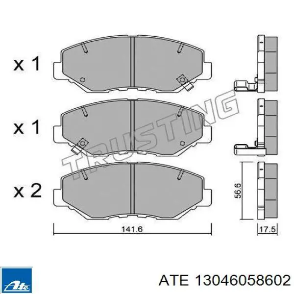 Купити 13046058602 ATE Колодки гальмівні передні, дискові