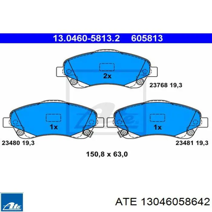 Гальмівні колодки ATE 13046058642 ціна, від 14.06 USD