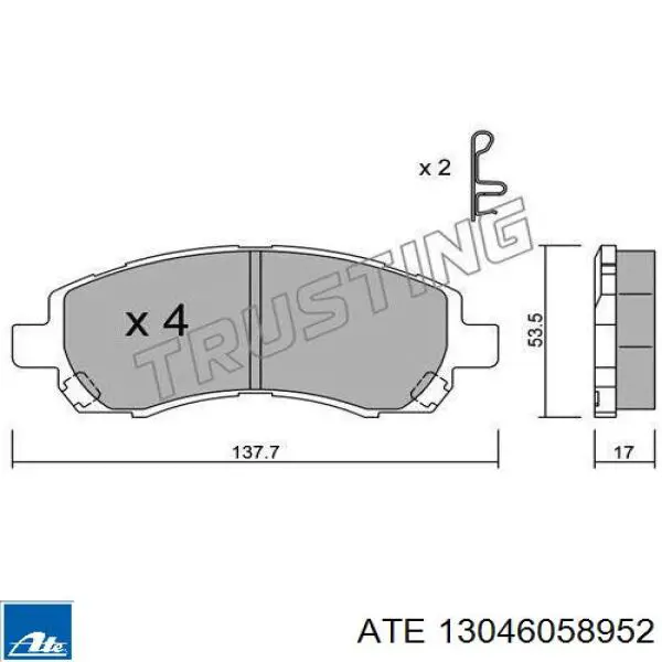 Тормозні колодки ATE 13046058952