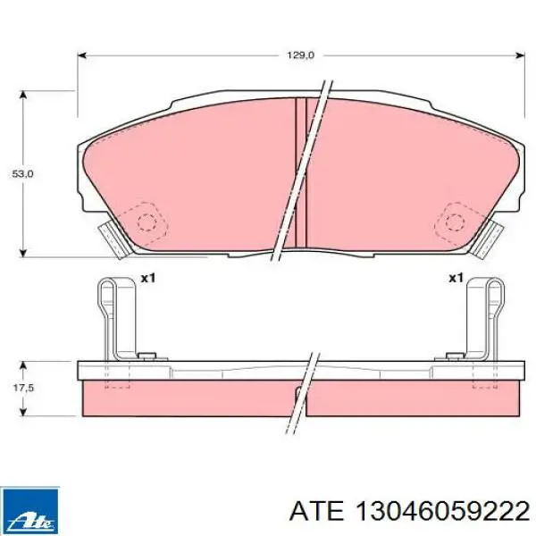 13046059222 ATE Передні гальмівні колодки