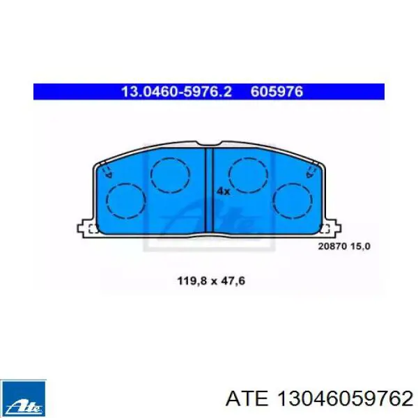 Тормозні колодки ATE 13046059762