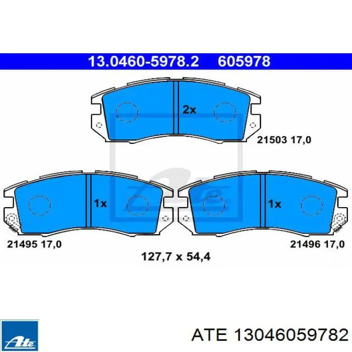 Колодки гальмівні передні, дискові 13046059782 ATE