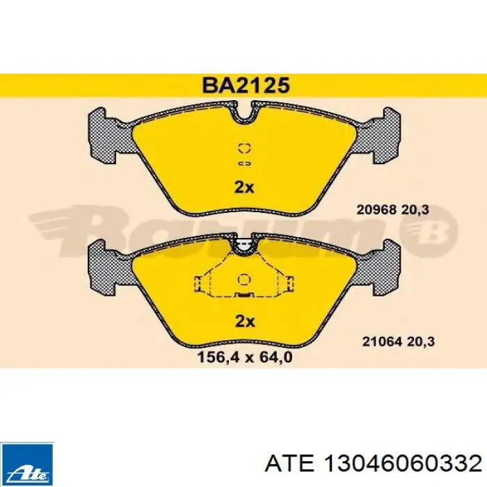 Гальмівні колодки ATE 13046060332 ціна, від 35.66 USD