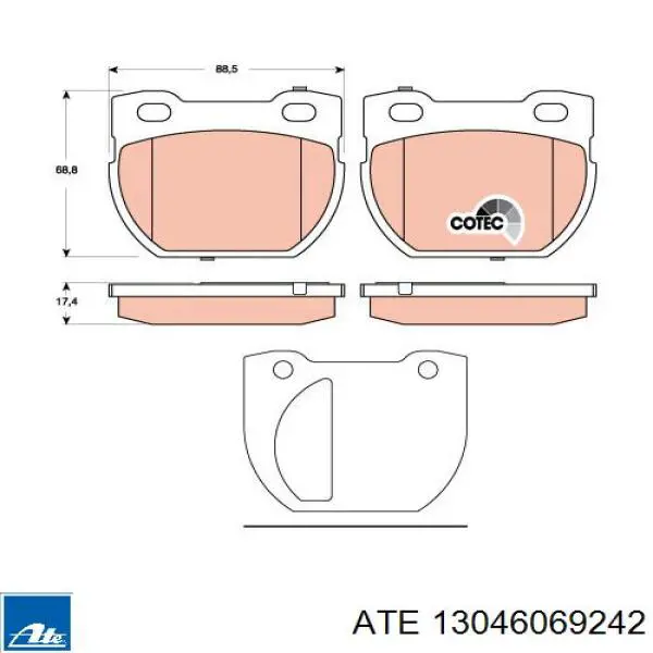 Задні гальмівні колодки ATE 13046069242 ціна, від 33.09 USD