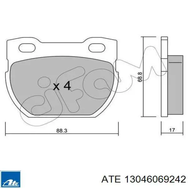 Задні дискові колодки ATE 13046069242