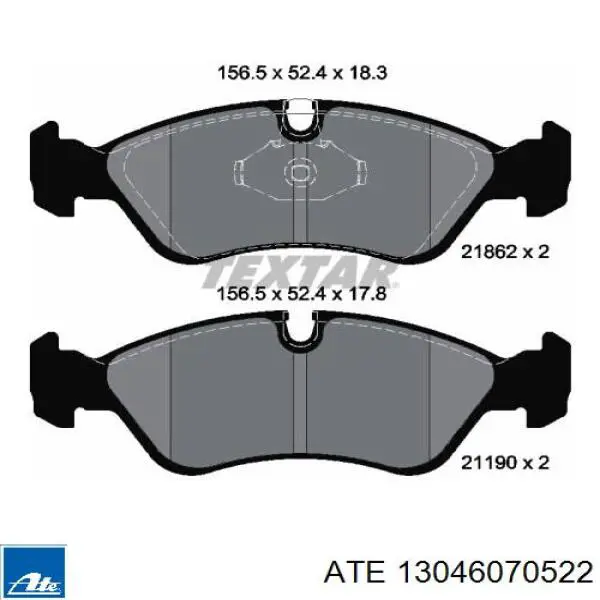 Гальмівні колодки ATE 13046070522 ціна, від 18.05 USD