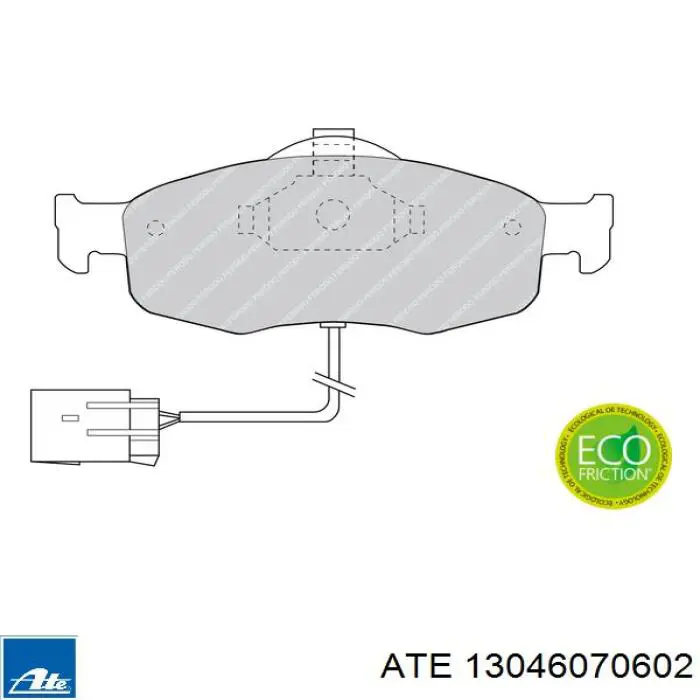 Колодки гальмівні передні, дискові 13046070602 ATE