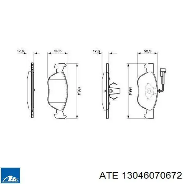 Гальмівні колодки ATE 13046070672 ціна, від 25.93 USD