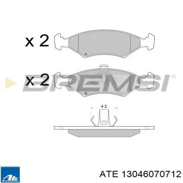 Гальмівні колодки ATE 13046070712 ціна, від 13.07 USD