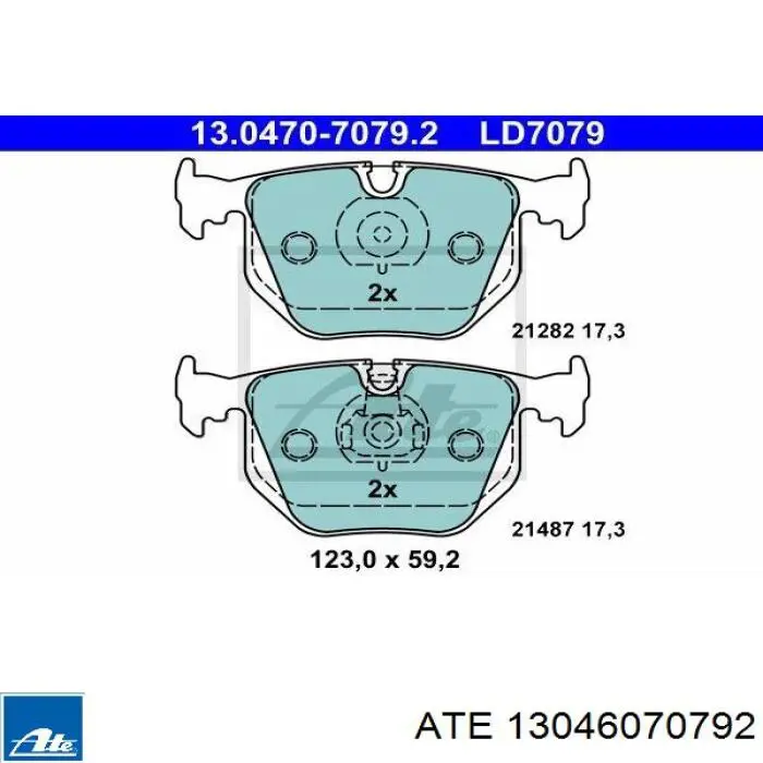 Задні гальмівні колодки ATE 13046070792 ціна, від 52.79 USD