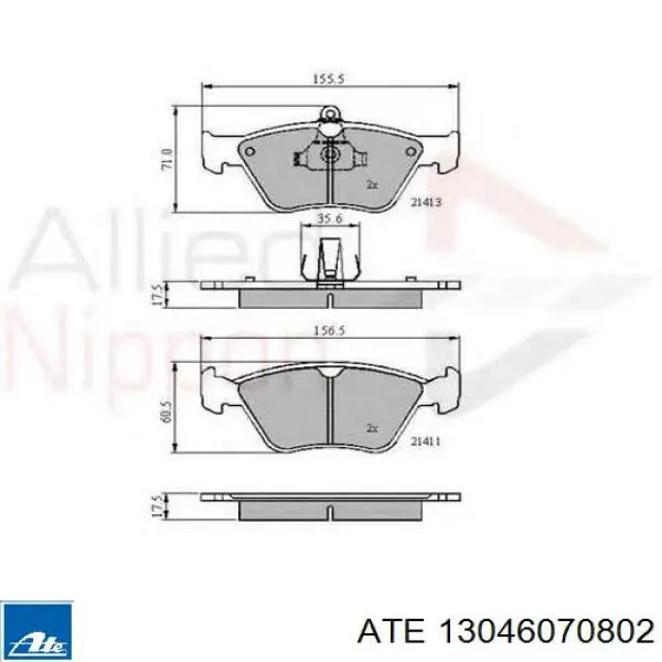 Гальмівні колодки ATE 13046070802 ціна, від 17.72 USD
