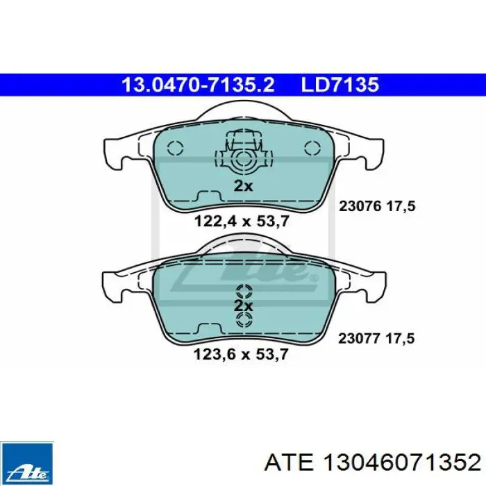 Задні гальмівні колодки ATE 13046071352 ціна, від 25.28 USD