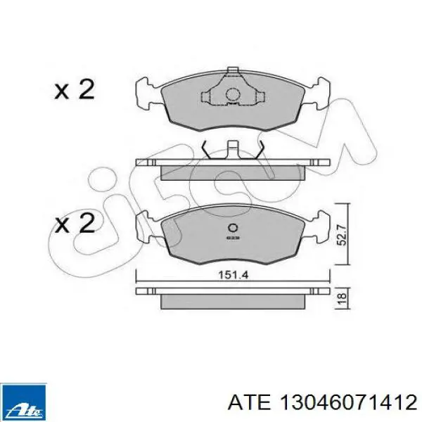 Гальмівні колодки ATE 13046071412 ціна, від 18.95 USD