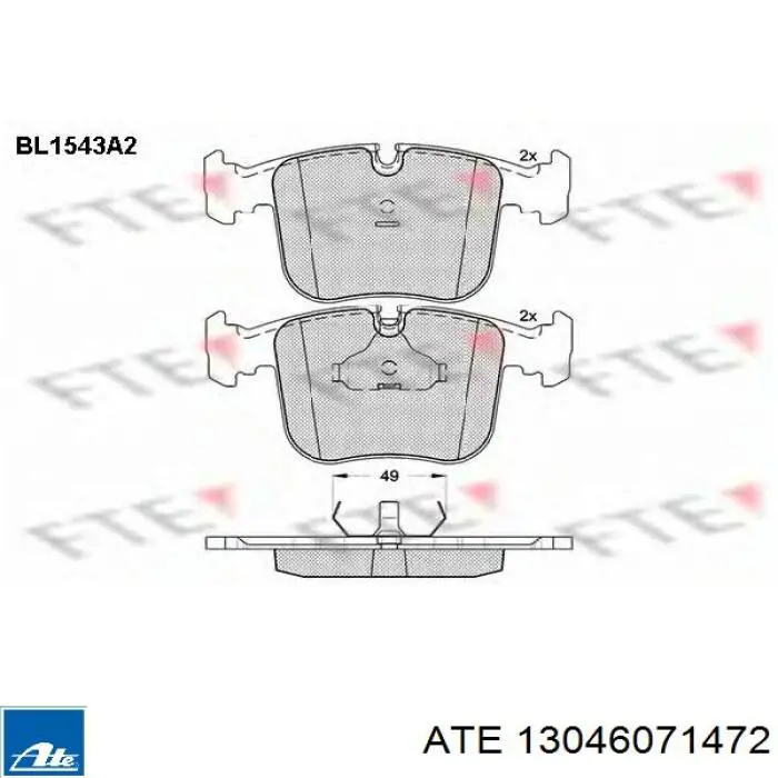 Гальмівні колодки ATE 13046071472 ціна, від 29.69 USD
