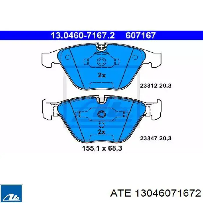 Гальмівні колодки ATE 13046071672 ціна, від 96.21 USD