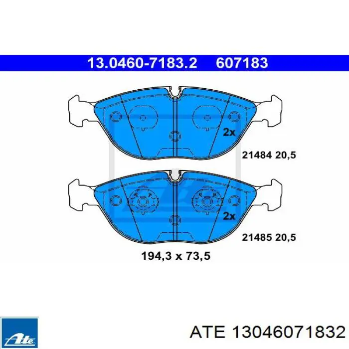 Гальмівні колодки ATE 13046071832 ціна, від 64.92 USD
