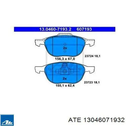 Гальмівні колодки ATE 13046071932 ціна, від 46.07 USD