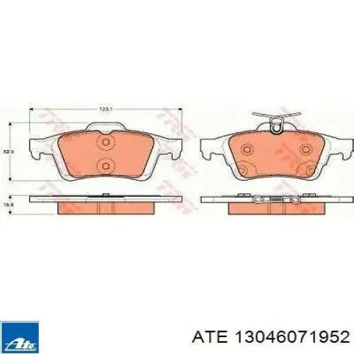 Задні гальмівні колодки ATE 13046071952 ціна, від 35.79 USD