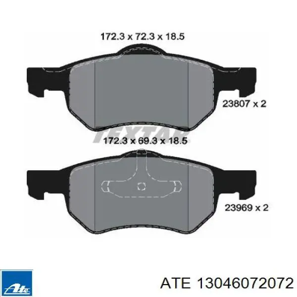 Тормозні колодки ATE 13046072072