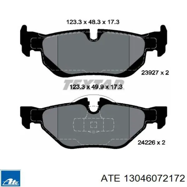 Задні гальмівні колодки ATE 13046072172 ціна, від 51.98 USD