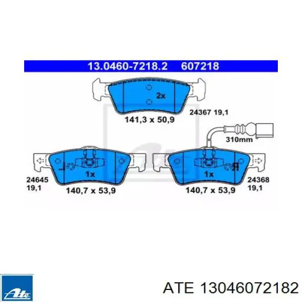 Колодки гальмові задні, дискові 13046072182 ATE