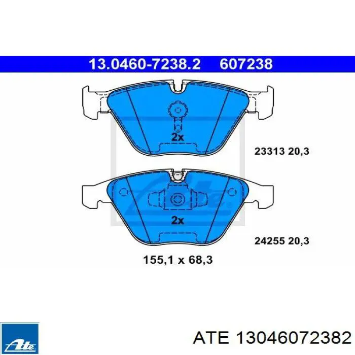 Гальмівні колодки ATE 13046072382 ціна, від 89.20 USD