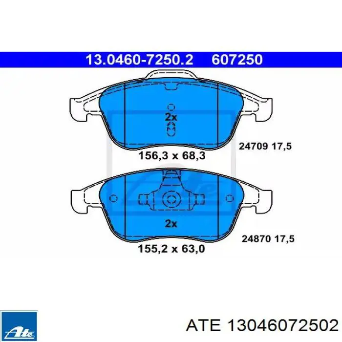 Гальмівні колодки ATE 13046072502 ціна, від 27.58 USD