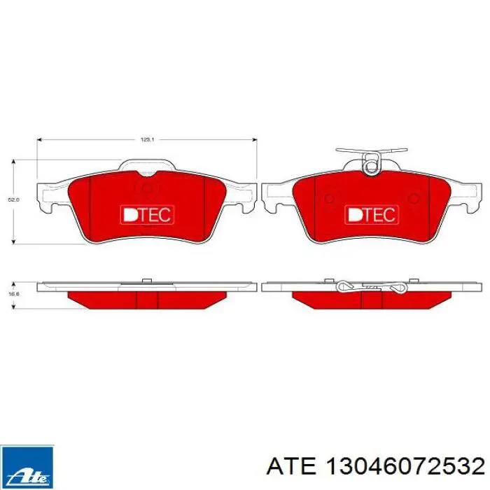 Задні гальмівні колодки ATE 13046072532 ціна, від 27.23 USD