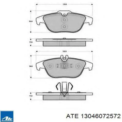 Колодки гальмові задні, дискові 13046072572 ATE