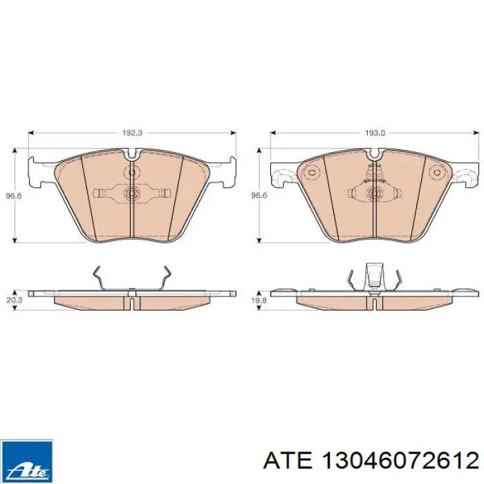 Гальмівні колодки ATE 13046072612 ціна, від 182.07 USD