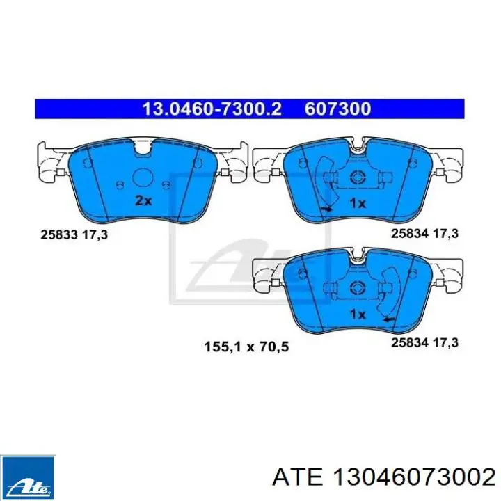 Гальмівні колодки ATE 13046073002 ціна, від 52.46 USD