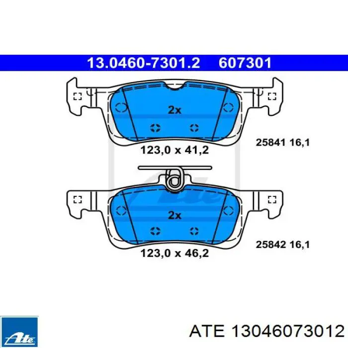 Колодки гальмові задні, дискові 13046073012 ATE