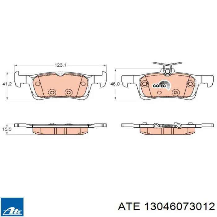 Задні дискові колодки ATE 13046073012