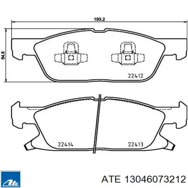 Колодки гальмівні передні, дискові 13046073212 ATE