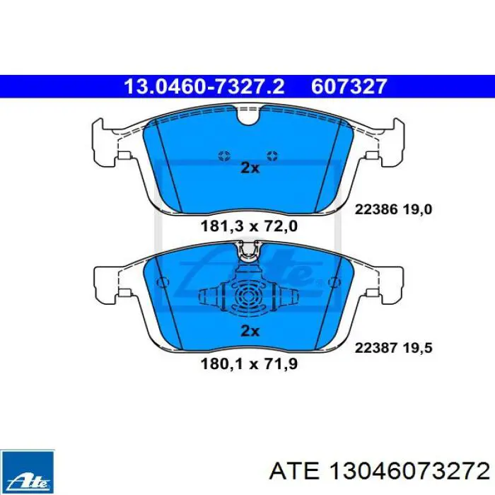Колодки гальмівні передні, дискові 13046073272 ATE
