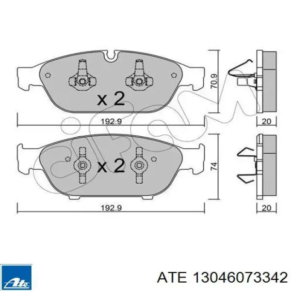 Передні тормозні колодки 13046073342 ATE