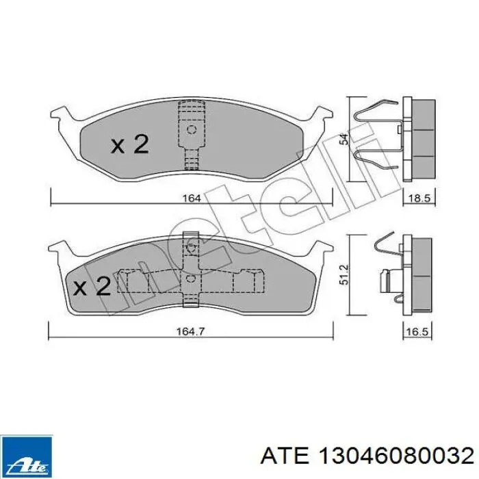 13046080032 ATE Передні гальмівні колодки