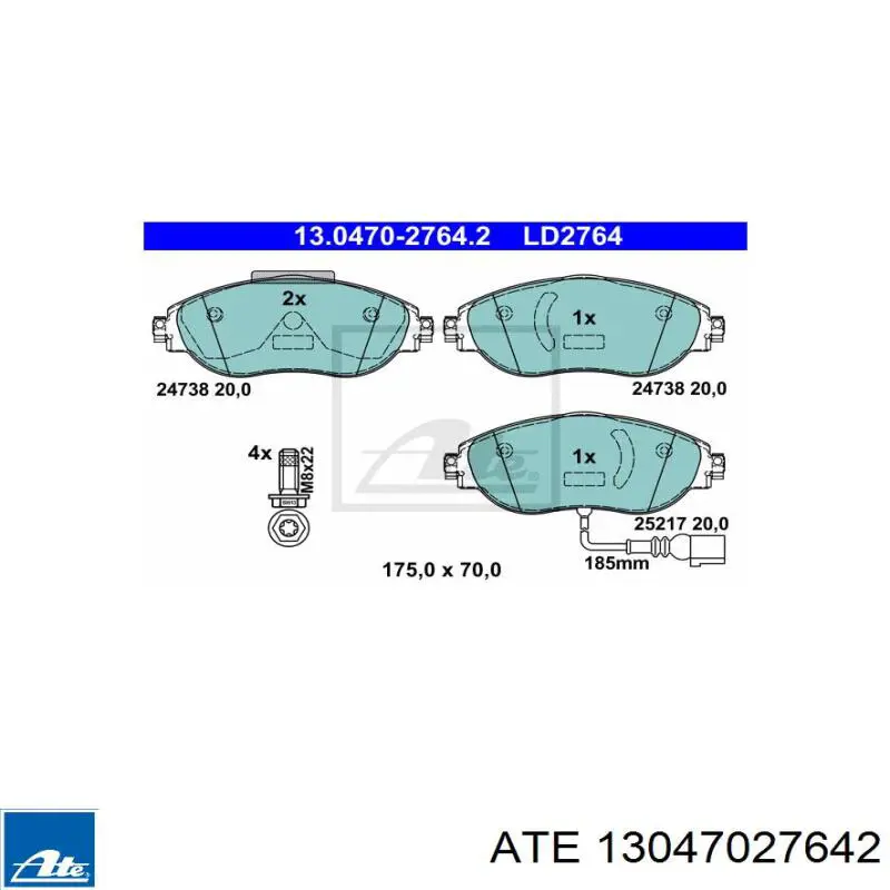 Тормозні колодки ATE 13047027642