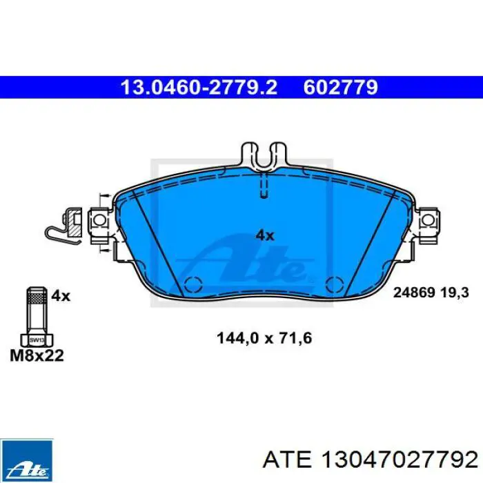 Гальмівні колодки ATE 13047027792 ціна, від 55.15 USD