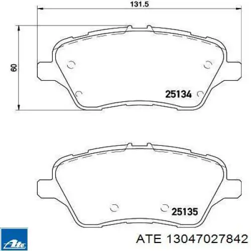 Тормозні колодки ATE 13047027842