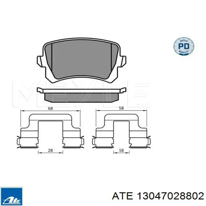 Задні дискові колодки ATE 13047028802