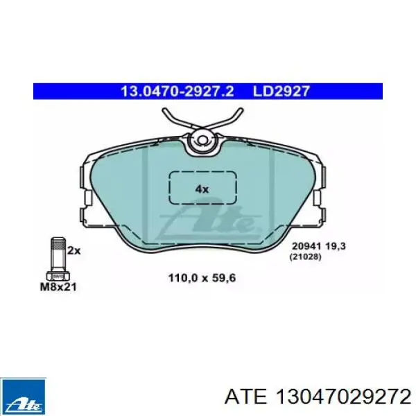 Гальмівні колодки ATE 13047029272 ціна, від 16.89 USD