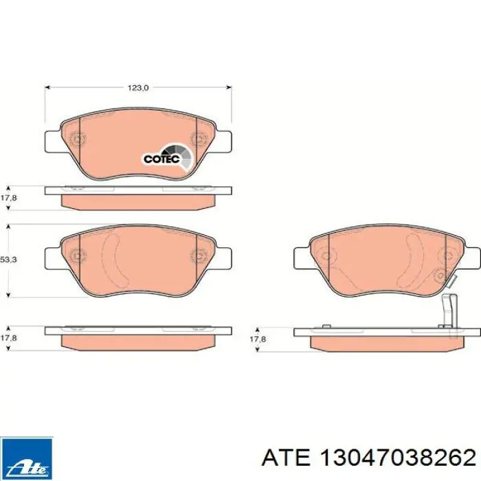 Тормозні колодки ATE 13047038262