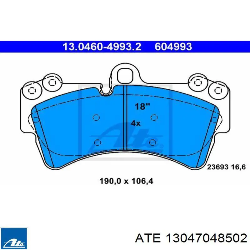 Задні дискові колодки ATE 13047048502