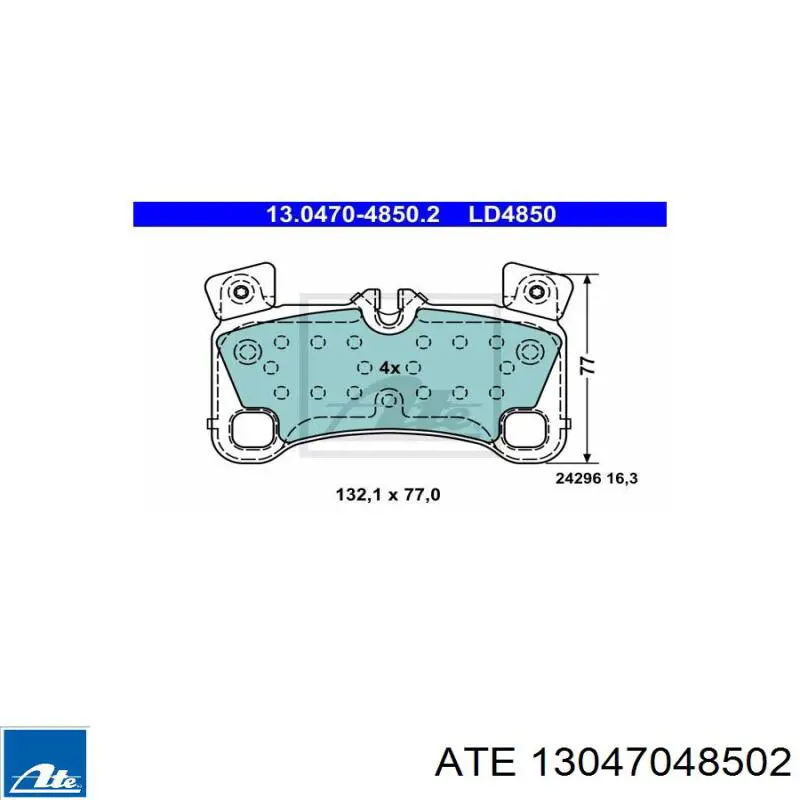 Задні гальмівні колодки ATE 13047048502 ціна, від 80.15 USD