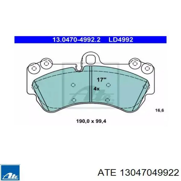 Гальмівні колодки ATE 13047049922 ціна, від 53.58 USD